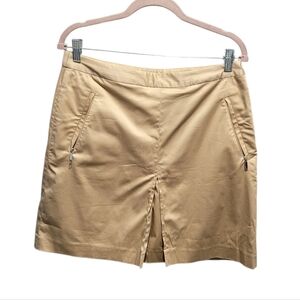 NWT Ralph Lauren Golf Skort Khaki Cotton Zip Pockets Size 12